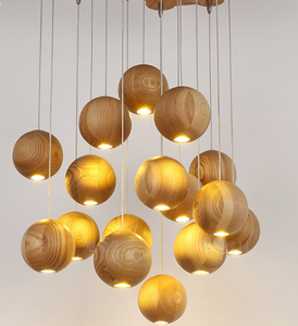 Wood Cluster Chandelier